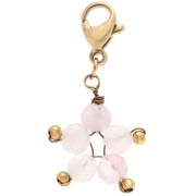 Dije en forma de estrella con cierre - Acero inoxidable 304 dorado - Cuarzo rosa x1