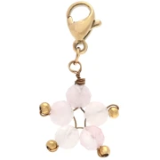 Dije en forma de estrella con cierre - Acero inoxidable 304 dorado - Cuarzo rosa x1
