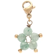 Dije con forma de estrella y cierre - Acero inoxidable 304 Dorado - Aventurina teñida x1