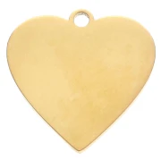 Colgante corazón y ojo de 20 mm con strass - Acero inoxidable Dorado 304 x1