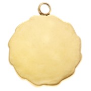 Dije de abeja redondo 15 mm Resina epoxi - Acero inoxidable 304 Dorado - Verde x1