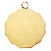 Dije de abeja redondo 15 mm Resina epoxi - Acero inoxidable 304 Dorado - Verde x1