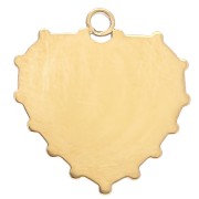 Dije corazón 16x15 mm con resina epoxi - Acero inoxidable 304 Dorado - Rosa x1