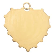 Dije corazón 16x15 mm con resina epoxi - Acero inoxidable 304 Dorado - Rosa x1