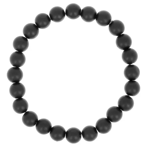 Pulsera elástica 18 cm de cuentas redondas 8 mm Black Onyx