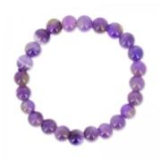 Pulsera elástica 18 cm de cuentas redondas 8 mm Amethyste|raw }}