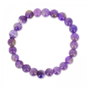 Pulsera elástica 18 cm de cuentas redondas 8 mm Amethyste