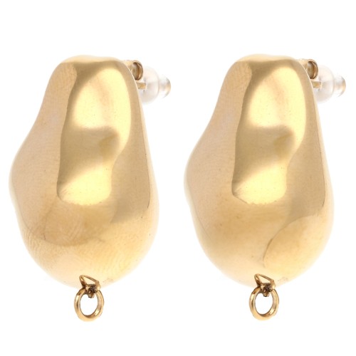 Ganchos pendientes irregulares 25x18 mm - Acero inoxidable Dorado 304 x2