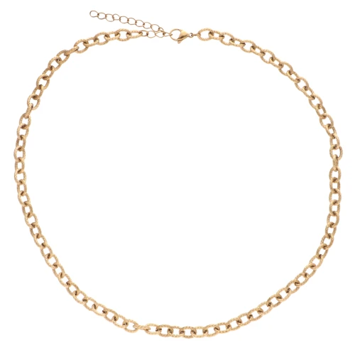 Collar de cota de malla acanalado de 6 mm - Acero inoxidable 304, Dorado x45cm