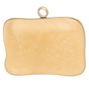 Colgante rectángulo 19x21mm con motivo ojo y strass Acero inoxidable 304 Dorado - Multicolor