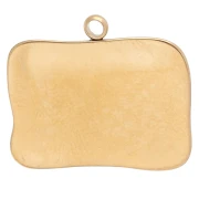 Colgante rectángulo 19x21mm con motivo ojo y strass Acero inoxidable 304 Dorado - Multicolor