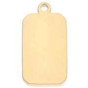 Colgante sol rectángulo 26x13 mm resina epoxi acero inoxidable 304 Dorado Naranja