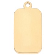 Colgante sol rectángulo 26x13 mm resina epoxi acero inoxidable 304 Dorado - Verde