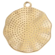 Colgante redondo Corazón Ex voto 19 mm Resina epoxi Acero inoxidable 304 Dorado rosa x1