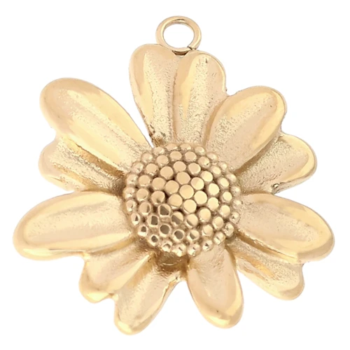 Colgante Flor de Margarita 21 mm - Acero Inoxidable Dorado 304 x1