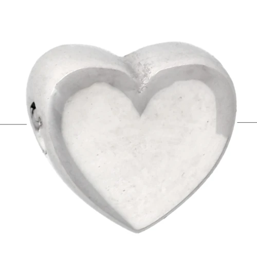 Cuenta corazón 6,5x6 mm - Acero inoxidable 304L x1