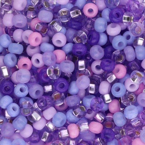 Cuentas de Rocalla Preciosa 8/0 3 mm - Mezcla lila x 20 g