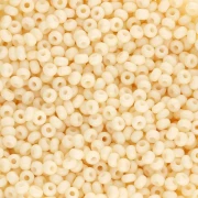 Cuentas de Rocalla Preciosa 11/0 2 mm - Solgel - Beige teñido en blanco tiza x 20 g