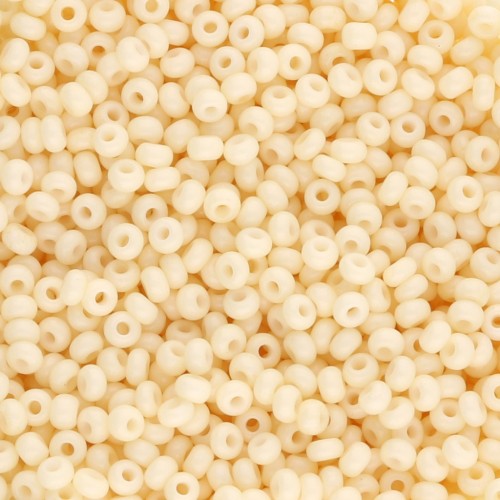 Cuentas de Rocalla Preciosa 11/0 2 mm - Solgel - Beige teñido en blanco tiza x 20 g