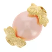 Casquillas flores  6 mm dorado con oro fino x10