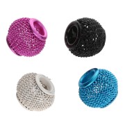 Regalo - Cuenta de malla metálica aplanada redonda 12 mm - Color de forma aleatoria x10