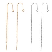 Regalo - Pendientes malla veneciana Acero inoxidable - Acabado de forma aleatoria x2