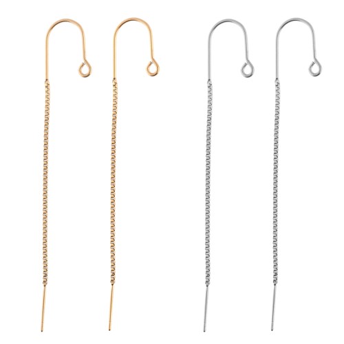 Regalo - Pendientes malla veneciana Acero inoxidable - Acabado de forma aleatoria x2