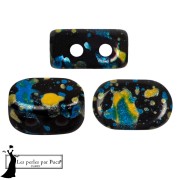 Jet - Cuentas de vidrio Lipsi® de Puca® 4x6 mm - Esmalte Azul Amarillo x10g Cuentas de vidrio Lipsi® de Puca® 4x6 mm - Esmalte Azul Amarillo x10g