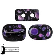 Cuentas de vidrio Lipsi® de Puca® 4x6 mm - Esmalte Morado y Rosa x10g