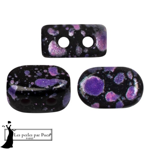 Cuentas de vidrio Lipsi® de Puca® 4x6 mm - Esmalte Morado y Rosa x10g