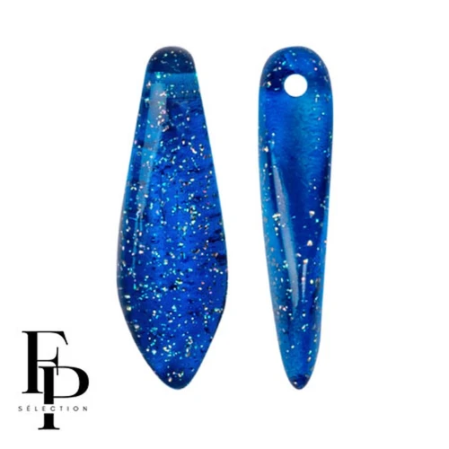 Cuentas de cristal Dagas 5x16 mm - Azul Constelación transparente x25