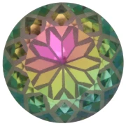 Cabujón redondo Aurora A1088L Lotus de 10 mm - Crystal Vitrail Rosa x1