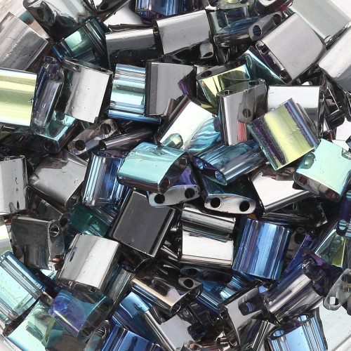 Miyuki Tila Beads 5x5x1.9 mm TL-55024 - Cristal Grafito Arcoiris x10g