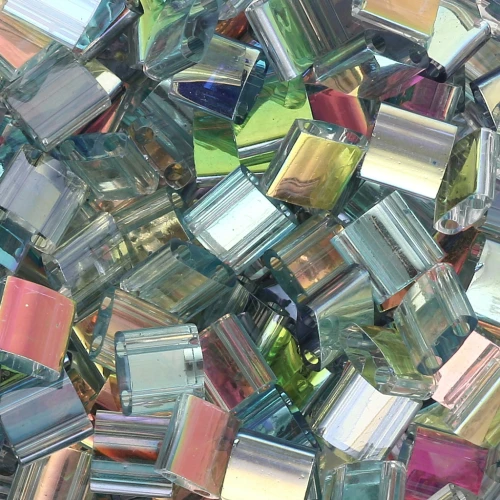 Miyuki Tila Beads 5x5x1.9 mm TL-55025 - Azul Cristal Arcoiris x10g