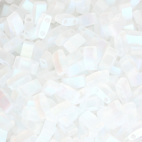 Cuentas Miyuki Half Tila 5x2.3x1.9mm HTL-55107 - Cristal AB Full Mat x10g