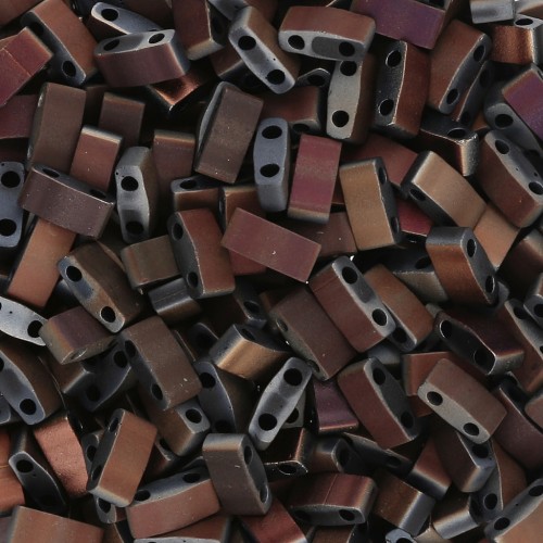 Cuentas Miyuki Half Tila 5x2.3x1.9mm HTL-55111 - Negro Valentinite Full Mat x10g