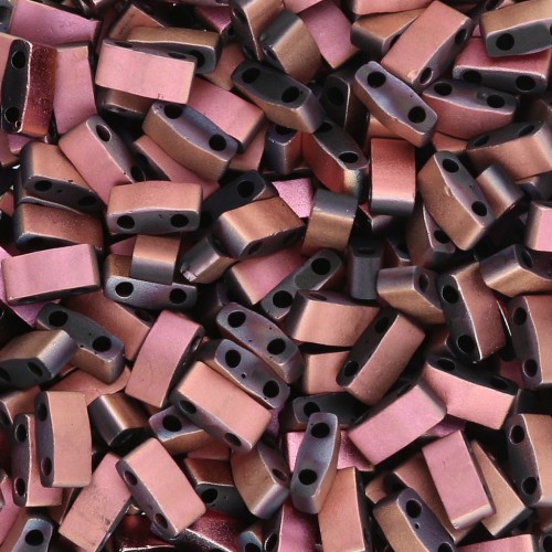 Miyuki Half Tila Beads 5x2.3x1.9mm HTL-55115 - Negro Capri Rose Full Mat x10g