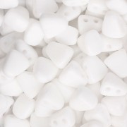 Abalorios de cristal checo dos agujeros Nib-Bit 6x5 mm - Blanco opaco x10g