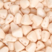 Opaque White - Abalorios de cristal checo dos agujeros Nib-Bit 6x5 mm - Brillo champagne opaco x10g Abalorios de cristal checo dos agujeros Nib-Bit 6x5 mm - Brillo champagne opaco x10g