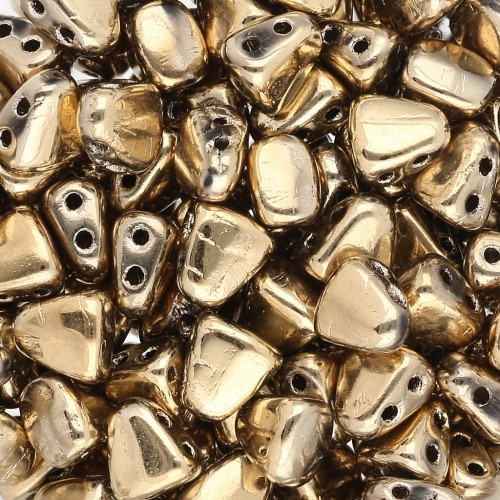 Cuentas de cristal checo dos agujeros Nib-Bit 6x5 mm - Full Amber x10g