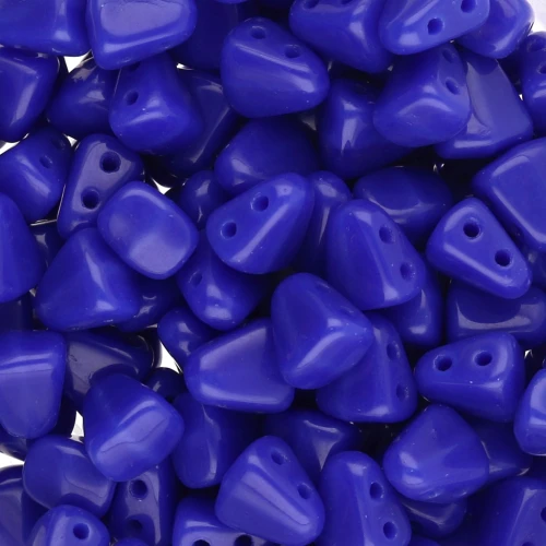 Cuentas de cristal checo dos agujeros Nib-Bit 6x5 mm - Azul opaco x10g