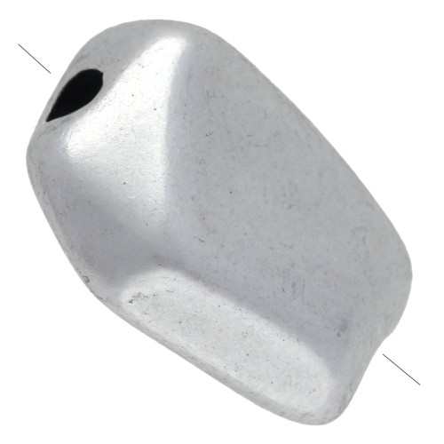 Cuenta pepita irregular 13x11 mm - Plata envejecida x1