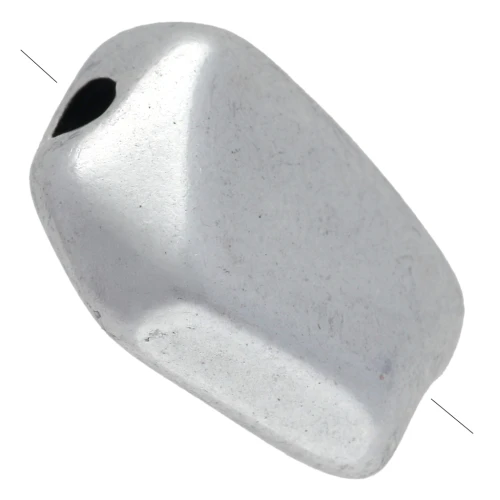Cuenta pepita irregular 13x11 mm - Plata envejecida x1