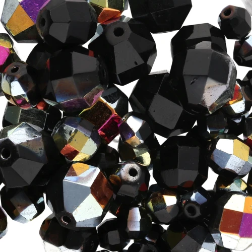 Surtido de perlas de Bohemia - Mezcla de perlas facetadas - Negro Metalizado n°1 x50g