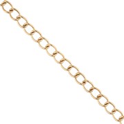 Rombo Cadena de malla de 3 mm - Acero inoxidable 316L chapado en oro x50cm
