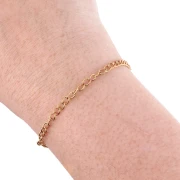 Rombo Cadena de malla de 3 mm - Acero inoxidable 316L chapado en oro x50cm