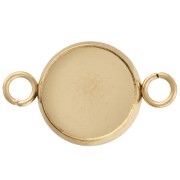 Engarce de anillo abierto para cabujón de fondo plano de 10 mm en acero inoxidable dorado x1