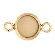 Engarce de anillo abierto para cabujón de fondo plano de 6 mm en acero inoxidable dorado x1