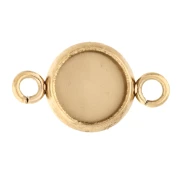 Engarce de anillo abierto para cabujón de fondo plano de 6 mm en acero inoxidable dorado x1