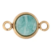 Engarce de anillo abierto para cabujón de fondo plano de 6 mm en acero inoxidable dorado x1